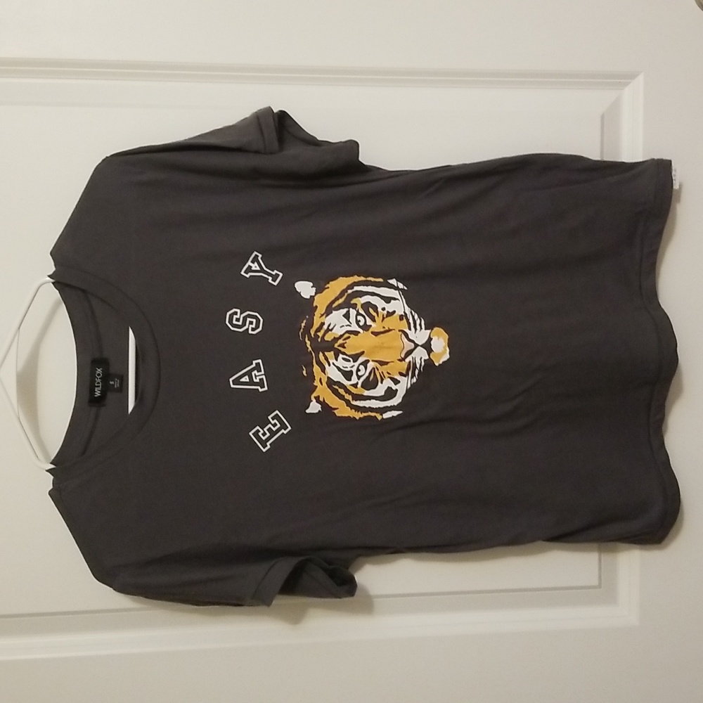 Wildfox Gray Easy Tiger Keke Tee Size Small